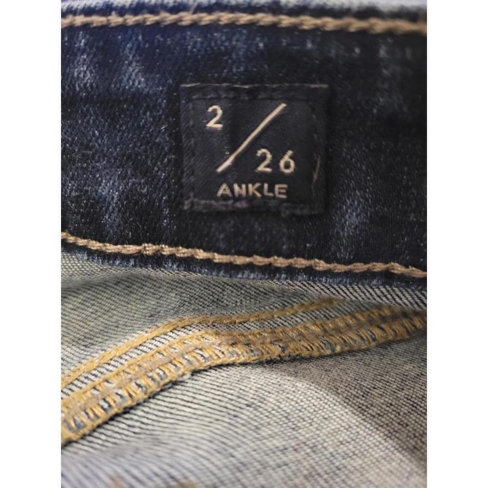 Lucky Brand size 2/26 blue distressed mid rise skinny jeans. Ava - Picture 4 of 6